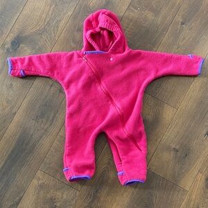 Vintage Talbots Kids Cozy Pink Fleece Base Layer Winter One Piece size 18M